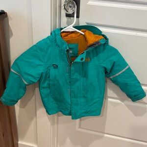 REI Kids Ski Jacket in Teal and Orange